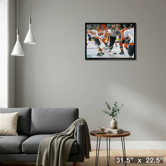 Wayne Gretzky and Mario Lemieux 20" x 29" Canvas Framed All-Star 31.5" x 22.5"